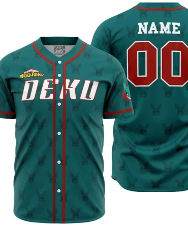 Personalized Deku My Hero Academia Baseball Jersey