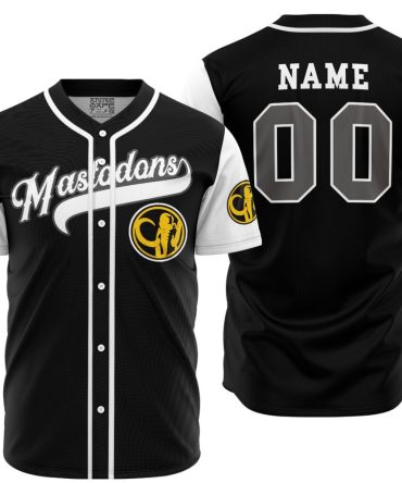 Personalized Mastadons Black Power Rangers Baseball Jersey