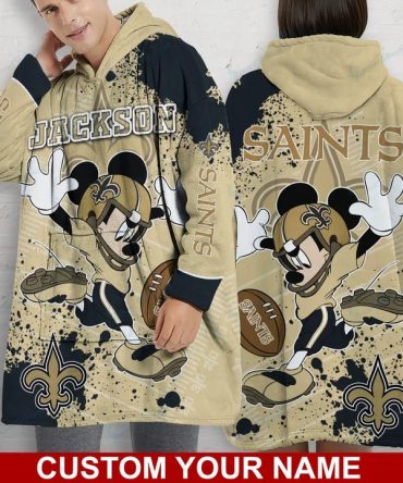 New Personalized New Orleans Saints Mickey Mouse Snug Hoodie