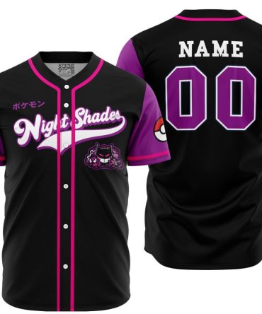 Personalized Night Shades Ghost Type Pokemon Baseball Jersey