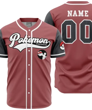 Personalized Pokemon Trainers Pokemon Baseball Jersey