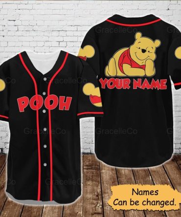 Customizable Pooh Baseball Jersey – Personalize With Your Name – Unique Gift Idea!