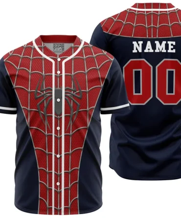 Personalized Spiderman Cosplay Marvel Baseball Jersey