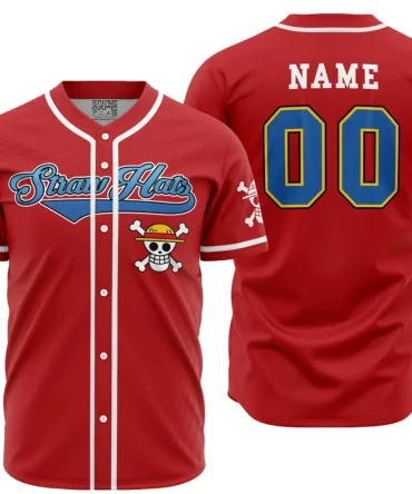Personalized Straw Hats One Piece Baseball Jersey