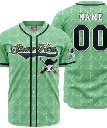 Personalized Straw Hats Zoro One Piece Baseball Jersey
