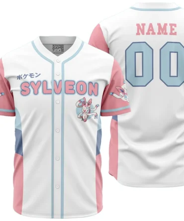 Personalized Sylveon Eeveelution Pokemon Baseball Jersey