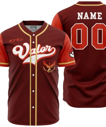 Personalized Team Valor Pokemon Baseball Jersey