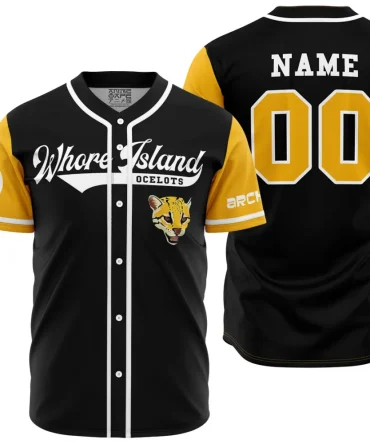 Personalized Whore Island Ocelots Archer V2 Baseball Jersey