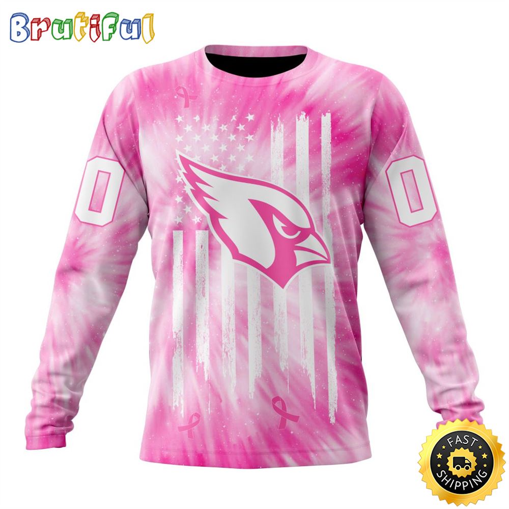 Personalized Nfl Arizona Cardinals Crewneck Sweatshirt Special Pink Tie-Dye Unisex Sweatshirt