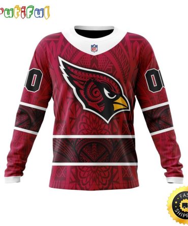 Personalized Nfl Arizona Cardinals Crewneck Sweatshirt Specialized Native With Samoa Culture For Football Fans