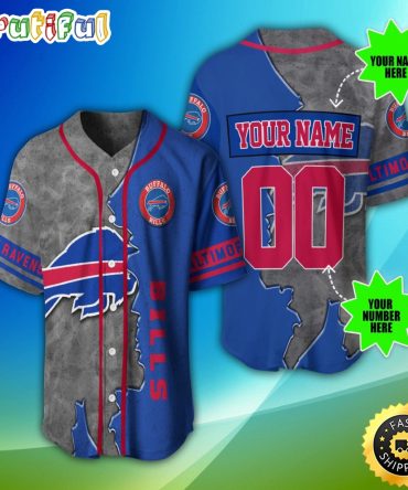 Personalized Nfl Buffalo Bills Baseball Jersey Iconic Baseball Wear