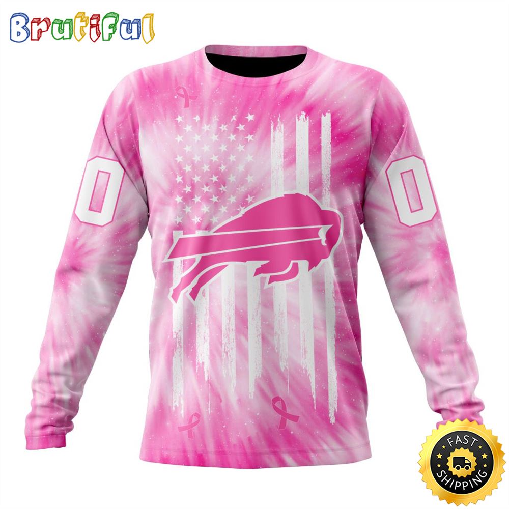 Personalized Nfl Buffalo Bills Crewneck Sweatshirt Special Pink Tie-Dye Unisex Sweatshirt