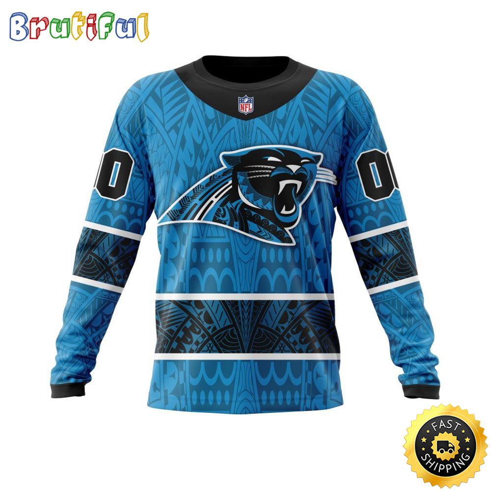 Personalized Nfl Carolina Panthers Crewneck Sweatshirt Specialized Native With Samoa Culture For Football Fans