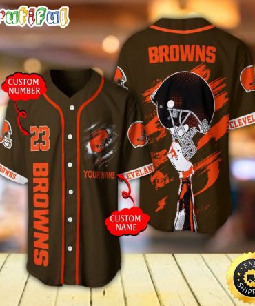 Personalized Nfl Cleveland Browns Baseball Jersey For Fans