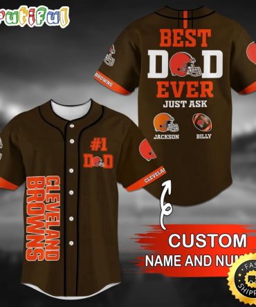 Personalized Nfl Cleveland Browns Baseball Jersey Team Spirit Tops
