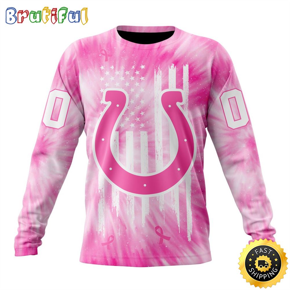 Personalized Nfl Indianapolis Colts Crewneck Sweatshirt Special Pink Tie-Dye Unisex Sweatshirt