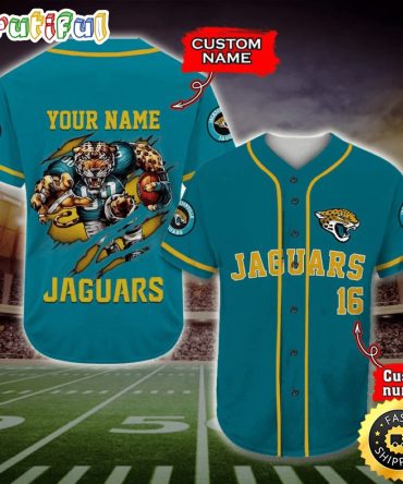 Personalized Nfl Jacksonville Jaguars Baseball Jersey Casual Baseball Gear
