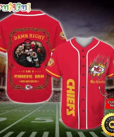 Personalized Nfl Kansas City Chiefs Baseball Jersey Fan Name