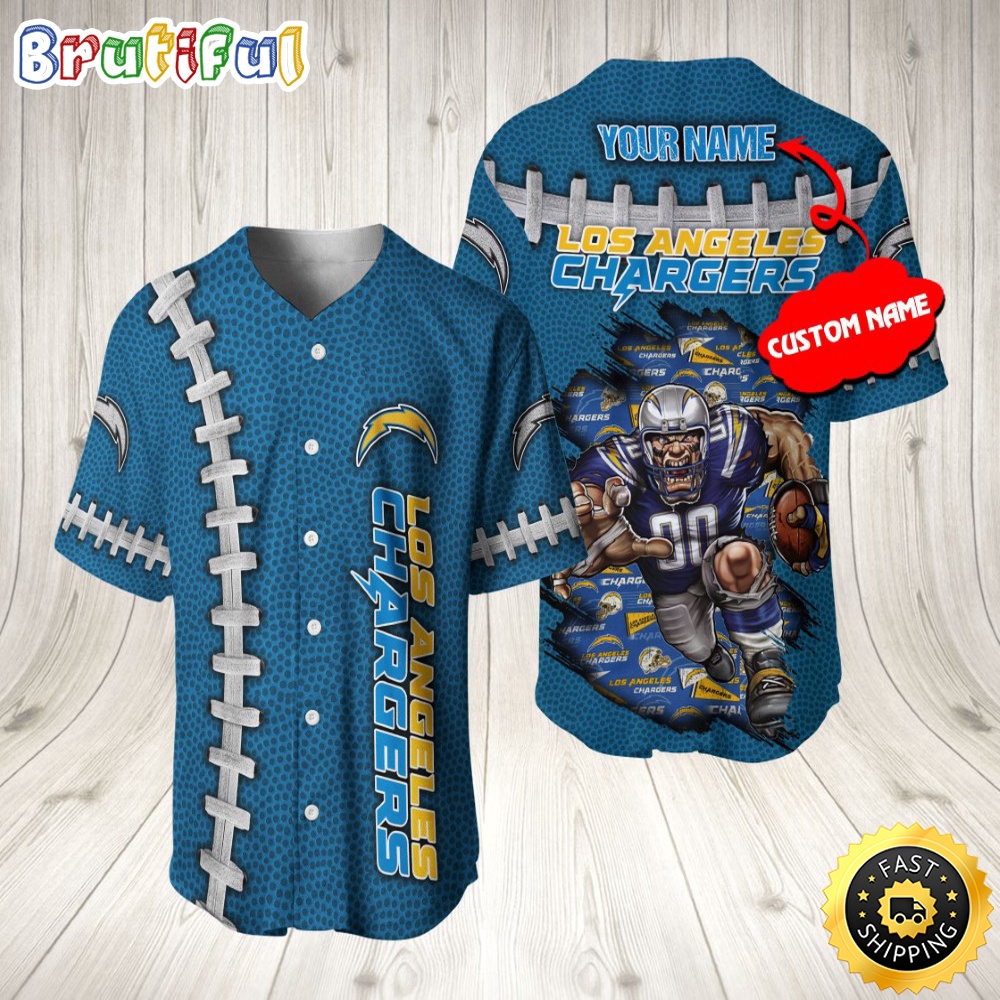 Personalized Nfl Los Angeles Chargers Baseball Jersey Team Spirit Tops