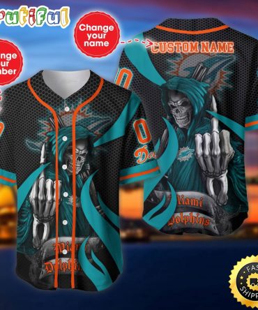 Personalized Nfl Miami Dolphins Baseball Jersey Iconic Baseball Wear