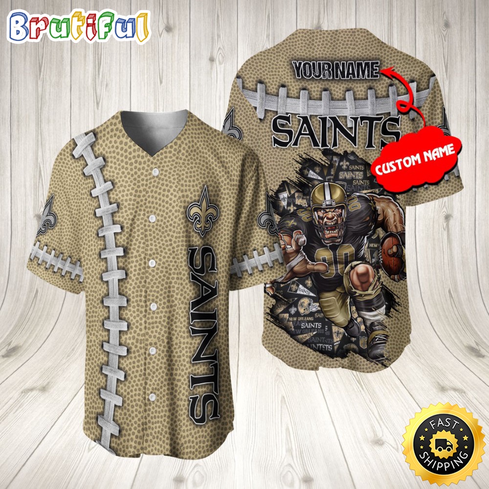 Personalized Nfl New Orleans Saints Baseball Jersey Team Spirit Tops