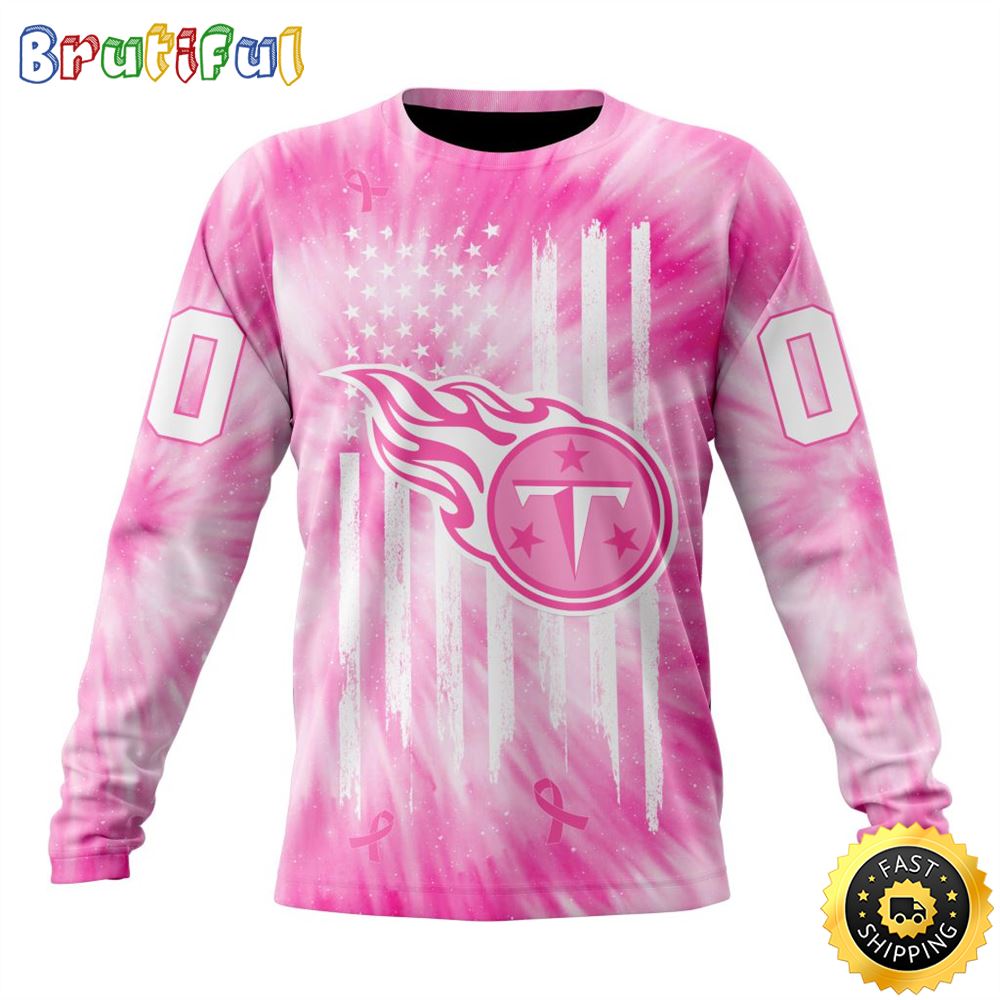 Personalized Nfl Tennessee Titans Crewneck Sweatshirt Special Pink Tie-Dye Unisex Sweatshirt
