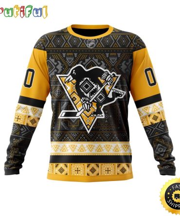 Personalized Nhl Pittsburgh Penguins Sweatshirt Specialized Native Concepts All Over Print Sweatshirt Unisex
