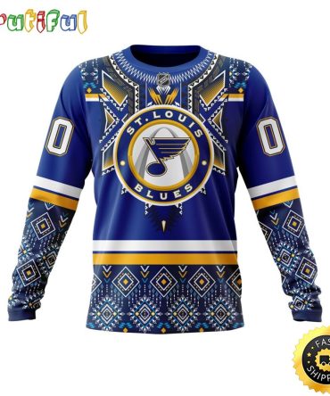 Personalized Nhl St. Louis Blues Sweatshirt Specialized Native Concepts All Over Print Sweatshirt Unisex
