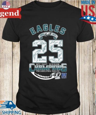 Philadelphia Eagles 2025 11-5 Nfc East Division Champions Signatures T-Shirt