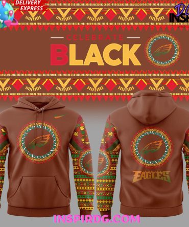 Philadelphia Eagles Black History Month 2025 Orange All Over Print Hoodie, 3D Hoodie