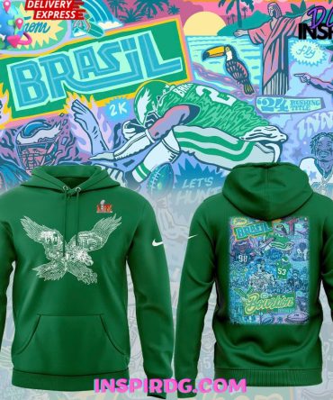 Philadelphia Eagles From Brazil To Bourbon Street Super Bowl Lix All Over Print Hoodie, 3D Hoodie
