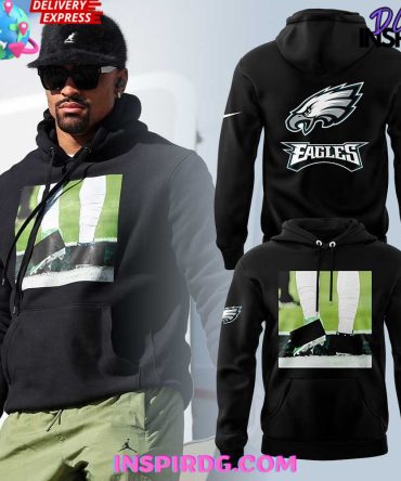 Philadelphia Eagles Jalen Hurts 2 Shoes Banned Black All Over Print Hoodie, 3D Hoodie