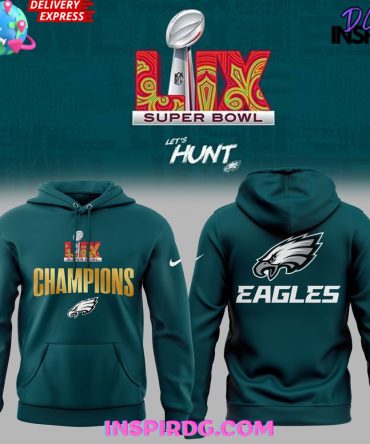 Philadelphia Eagles Let'S Hunt Super Bowl Lix Blue All Over Print Hoodie, 3D Hoodie