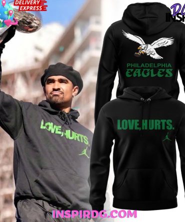 Philadelphia Eagles Love Hurts Special Black All Over Print Hoodie, 3D Hoodie