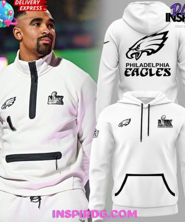 Philadelphia Eagles Super Bowl Lix Opening Night Tech White All Over Print Hoodie, 3D Hoodie