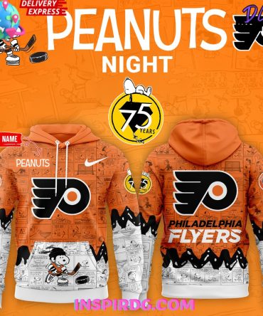 Philadelphia Flyers 75Th Anniversary Of Peanuts All Over Print Hoodie, 3D Hoodie