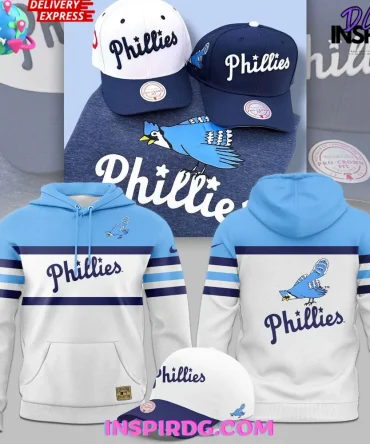 Philadelphia Phillies Blue Jay Vintage 1944–1946 All Over Print Hoodie