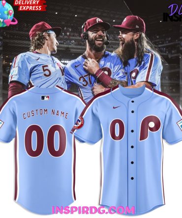 Philadelphia Phillies Nike Light Blue Custom Baseball Jersey
