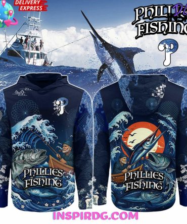 Philadelphia Phillies X Wave Hunter Fishing Limited All Over Print Hoodie