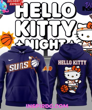 Phoenix Suns Hello Kitty Night 2025 Purple All Over Print Hoodie, 3D Hoodie