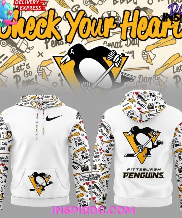 Pittsburgh Penguins Check Your Heart Special All Over Print Hoodie, 3D Hoodie