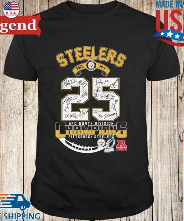 Pittsburgh Steelers 2025 10-7 Afc North Division Champions Signatures T-Shirt