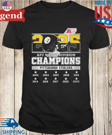 Pittsburgh Steelers 2025 Helmet Logo Afc North Division Champions 2002-2025 T-Shirt