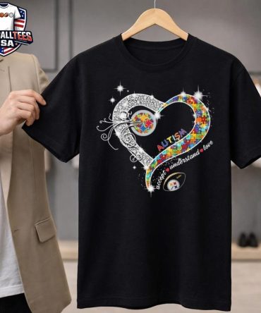 Pittsburgh Steelers Accept Understand Love Autism Diamond Heart 2026 Unisex Shirt