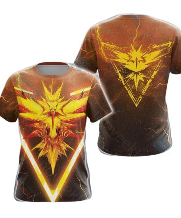 Pokemon T-Shirt Pokemon Go Team Instinct T-Shirt Yellow Unisex