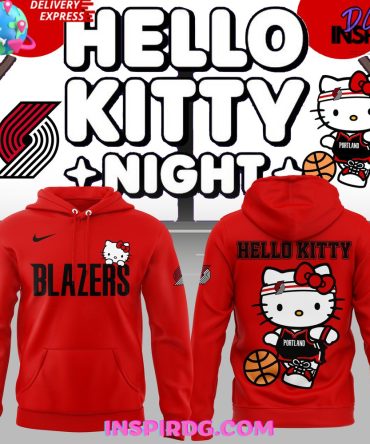 Portland Trail Blazers Hello Kitty 2025 Red All Over Print Hoodie