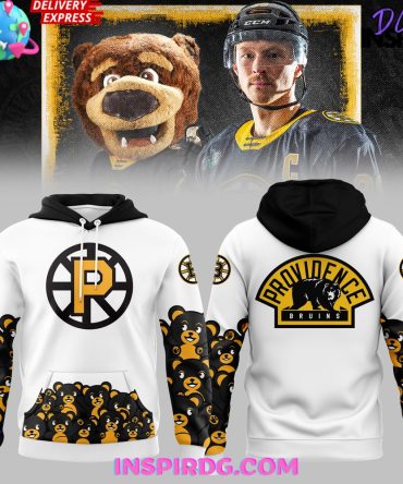 Providence Bruins Teddy Bear White All Over Print Hoodie, 3D Hoodie