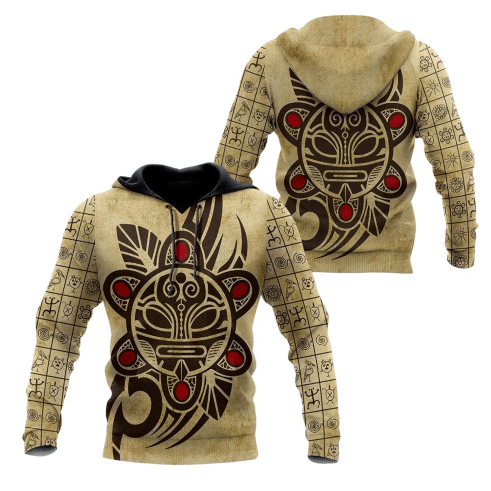 Puerto Rico Hoodie Puerto Rico Sol Taino Symbols Hoodie Brown Unisex