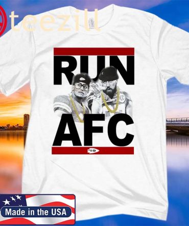 Run Afc T-Shirt Patrick Mahomes And Travis Kelce - Kansas City Chiefs