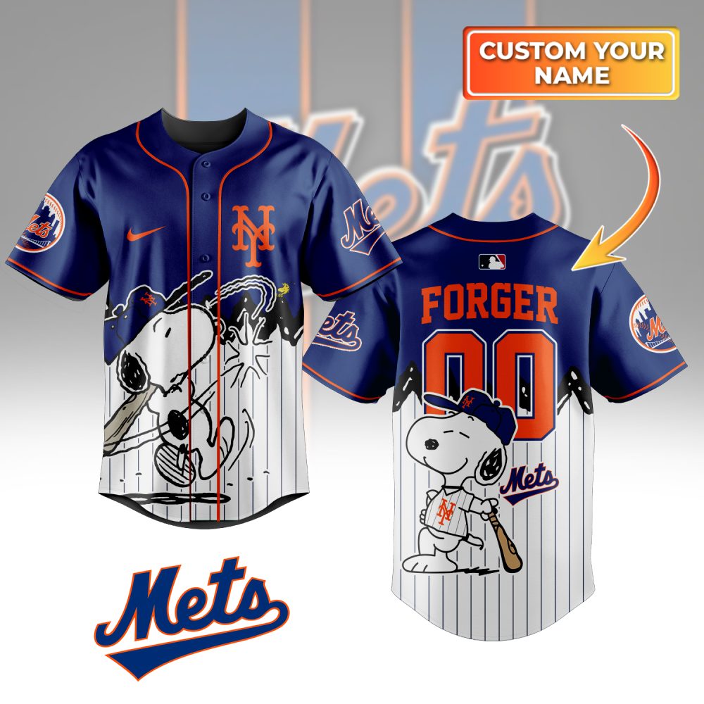 Customizable Ny Baseball Jersey With Snoopy Design – Perfect Gift For Fans!
